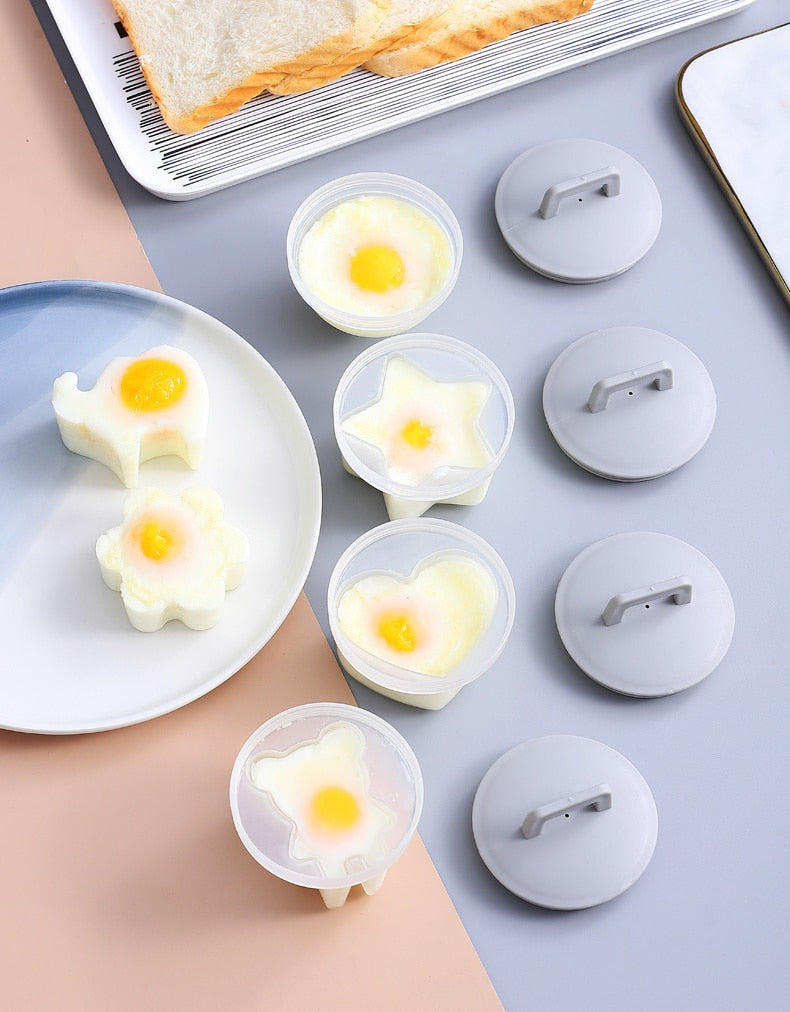 (Store Closing Sale) 4 Pcs/Set Cute Egg Cooker Tools With Plastic  Brush