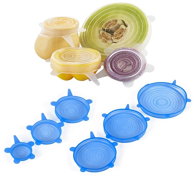 Silicone Stretch Lids 2 Color 24 Packs Zero Waste Reusable Silicon Container Lid for Cover Leftover Food and Fruit or Seal Bowl 6 12 Packs