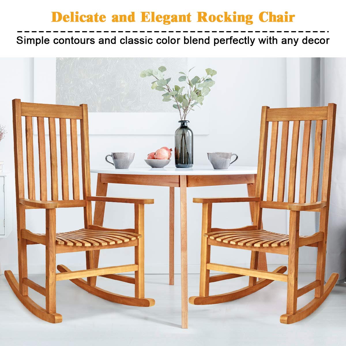 Comfortable wooden rocking chair