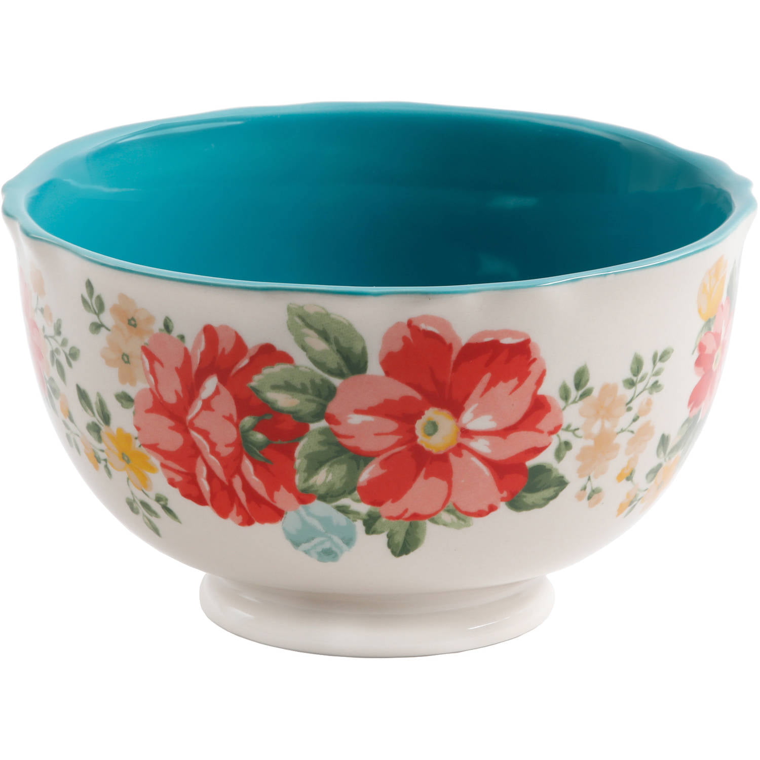 Vintage Floral 12-Piece Dinnerware Set, Teal