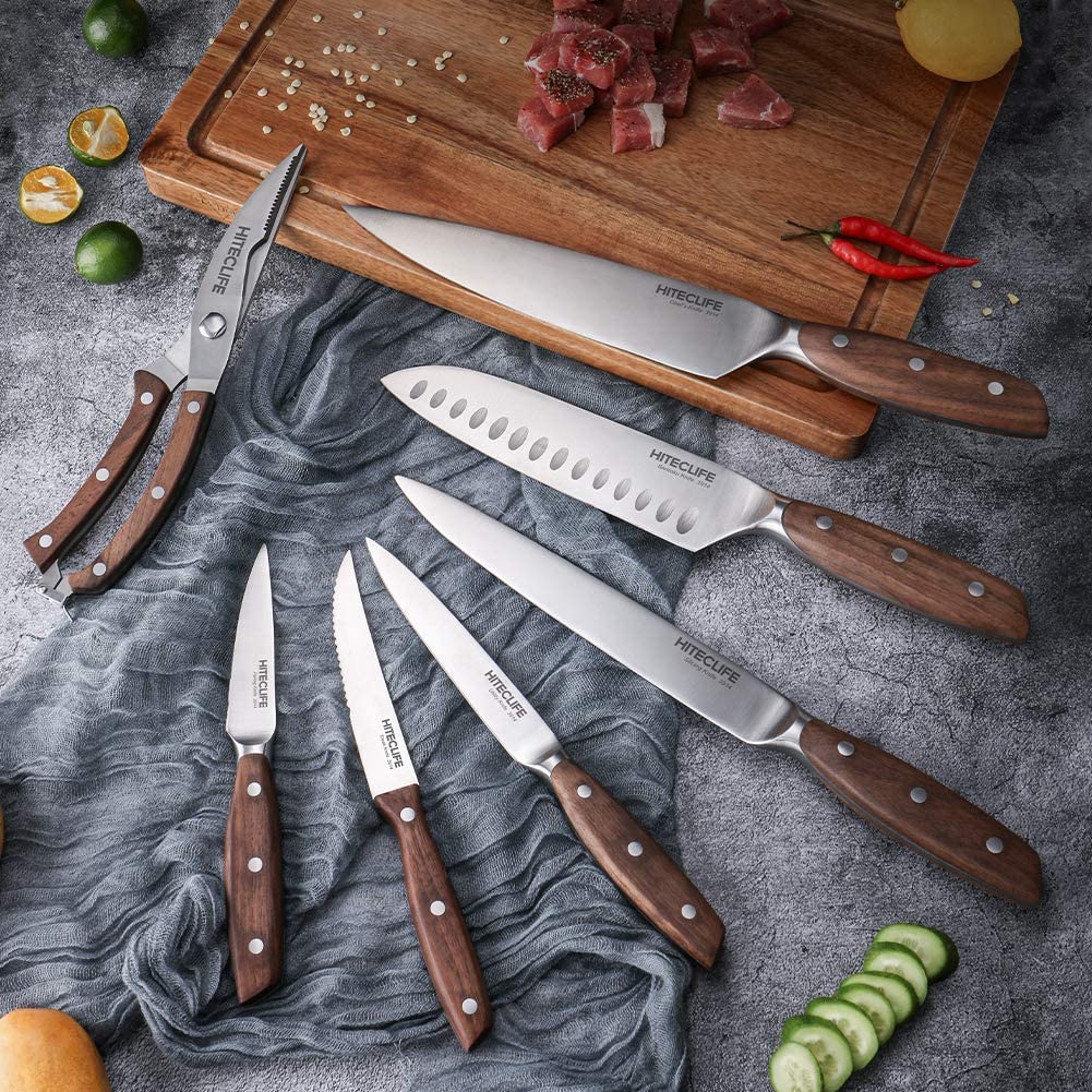 (Store Closing Sale) [🎁GIFT]14 Pieces High Carbon Stainless Steel Knife Set with Block