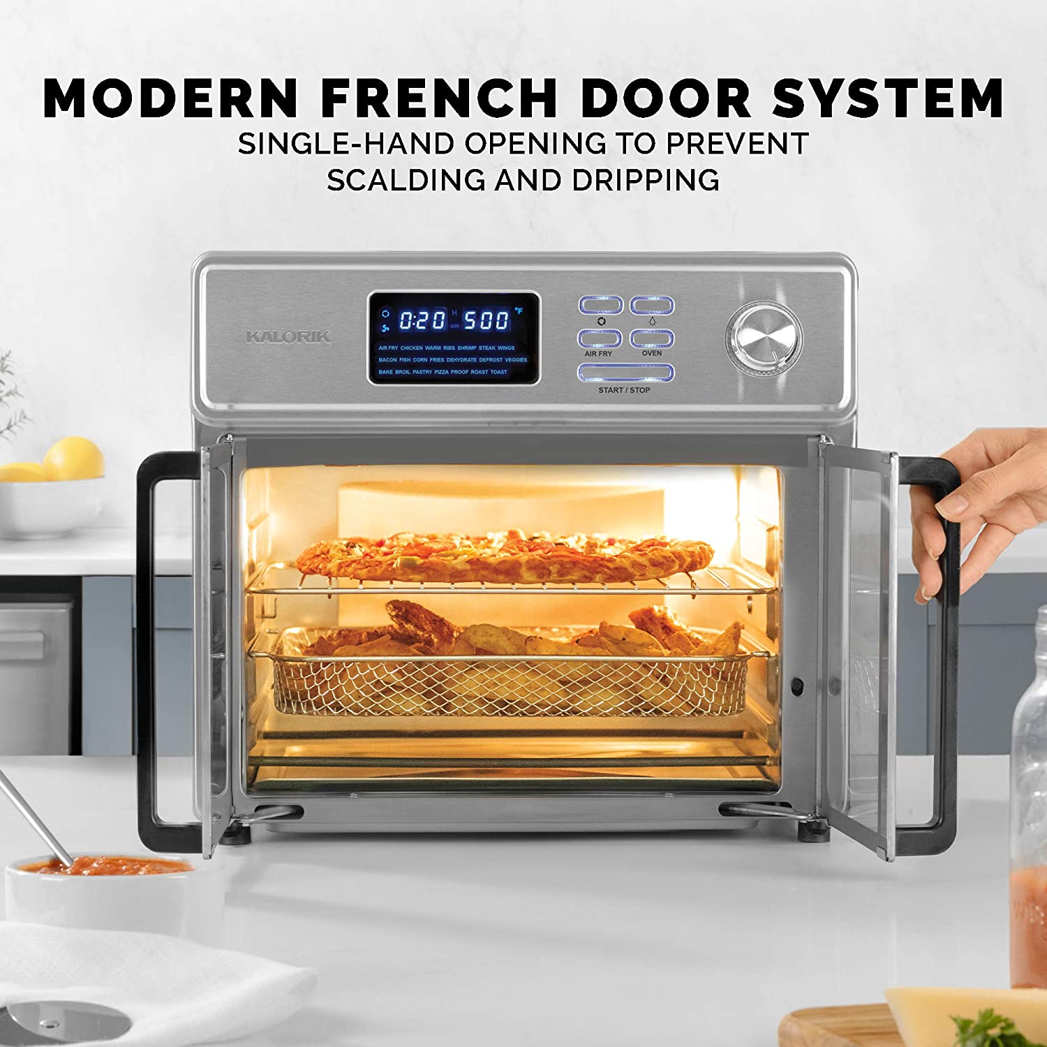 Digital Air Fryer Oven AFO 46045 SS 26 Quart 10-in-1 Countertop Toaster Oven & Air Fryer Combo Rotisserie, Broiler, Dehydrator, & More | 9 Accessories & Cookbook | 21