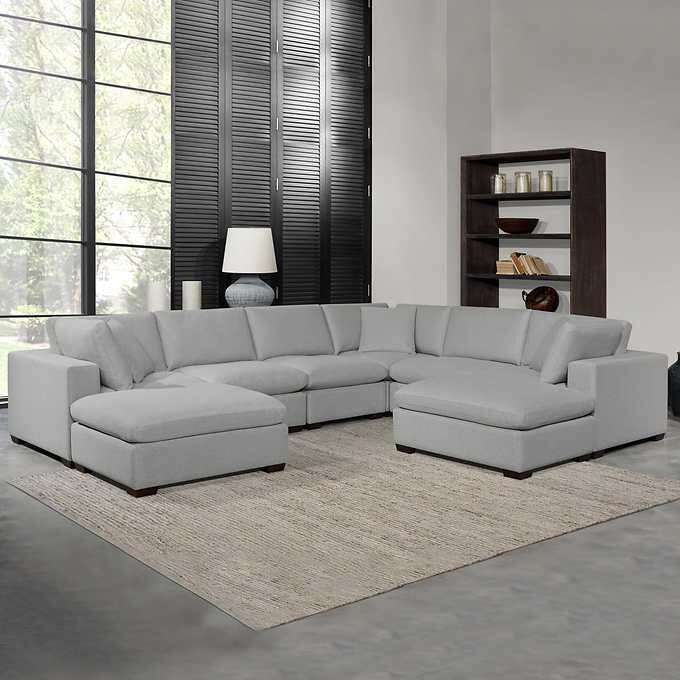 Thomasville Lowell 8-Piece Fabric Modular Sectional Gray