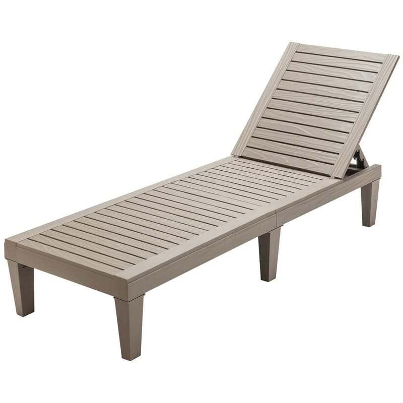 Outdoor Chaise Lounge Patio Reclining Chair with 5-Position Adjustable Backrest