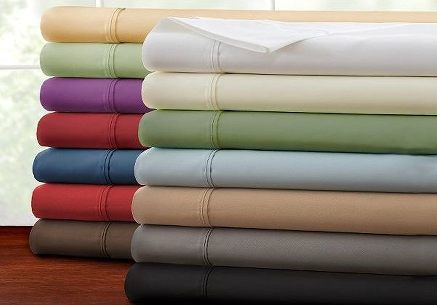 Wrinkle Resistant Luxury 6 pcs Bed Sheet Set 1500 Thread Count Egyptian Quality Silky Soft