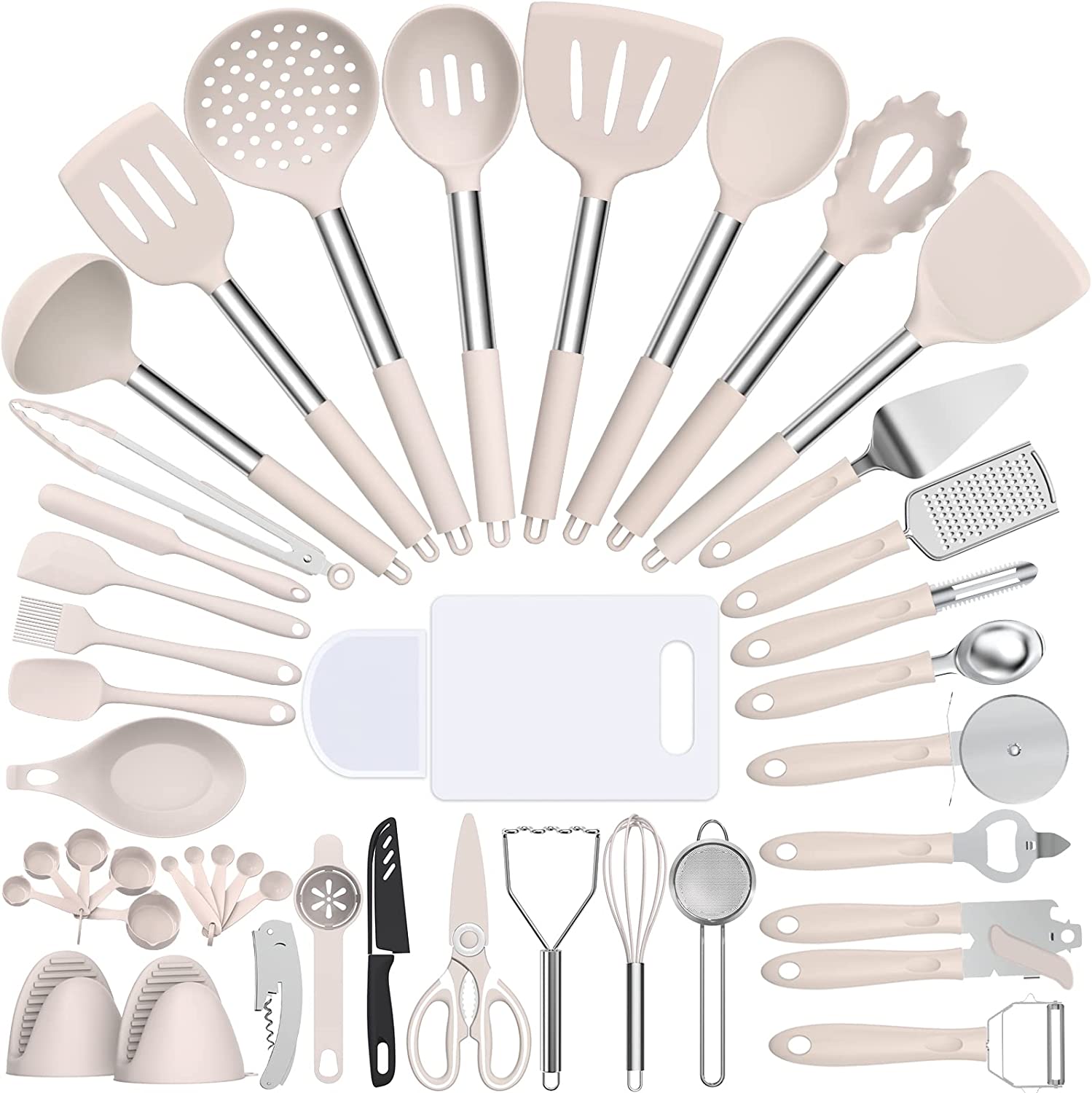 Silicone cooking tool set, chef 43 pieces heat-resistant kitchen tools