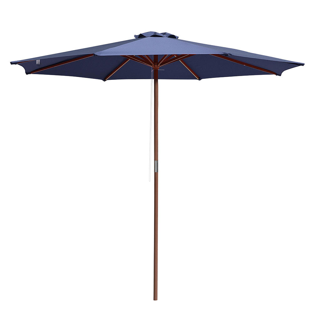 9ft Patio Wood Market Umbrella Multiple Colors