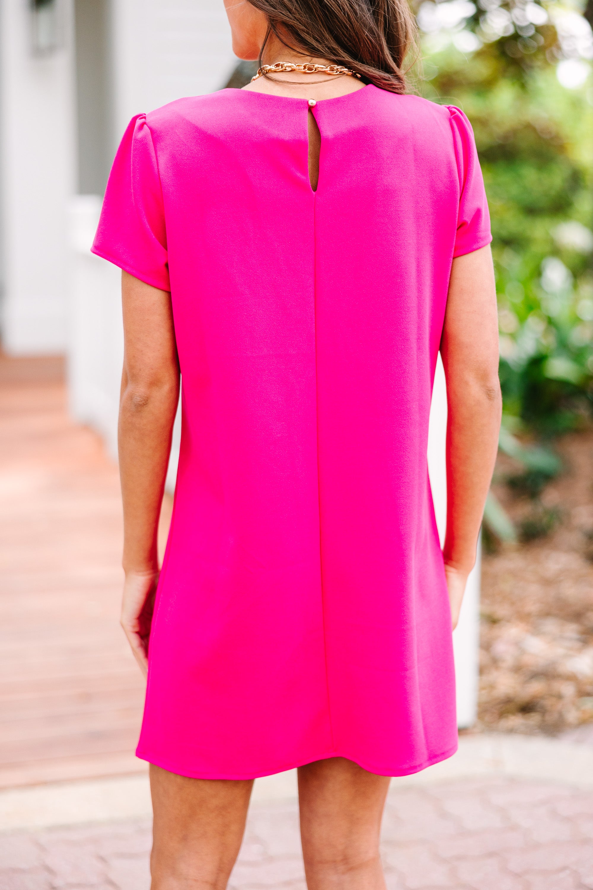 From The Heart Fuchsia Pink Shift Dress