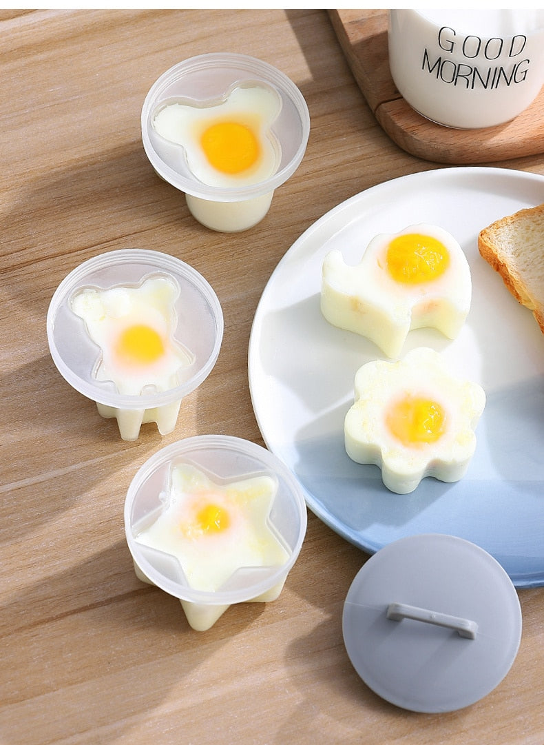 (Store Closing Sale) 4 Pcs/Set Cute Egg Cooker Tools With Plastic  Brush