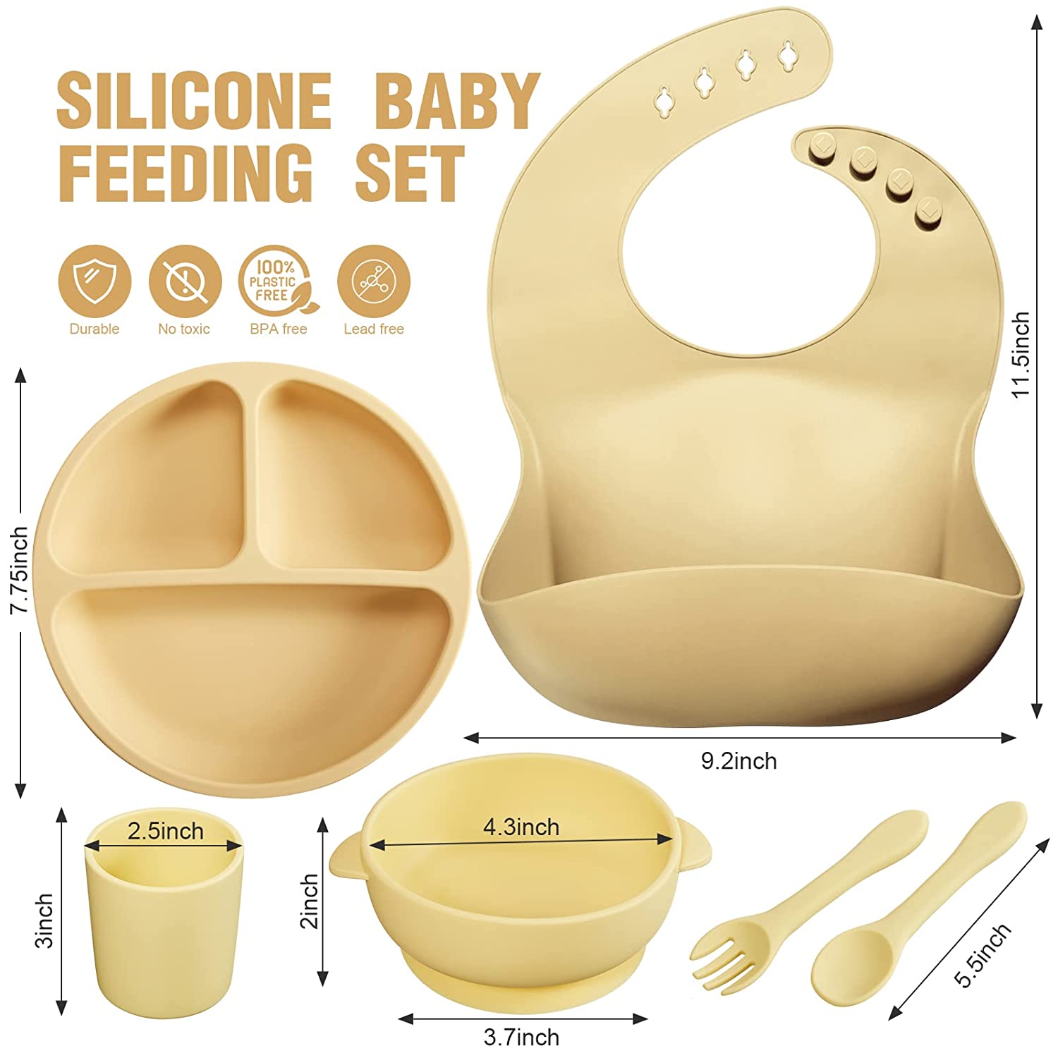 (Store Closing Sale) 12-piece silicone baby feeding set