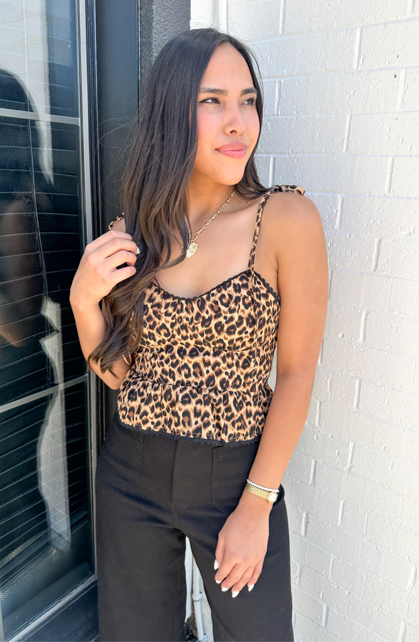 Eyes On Me Leopard Lace Sleeveless Top