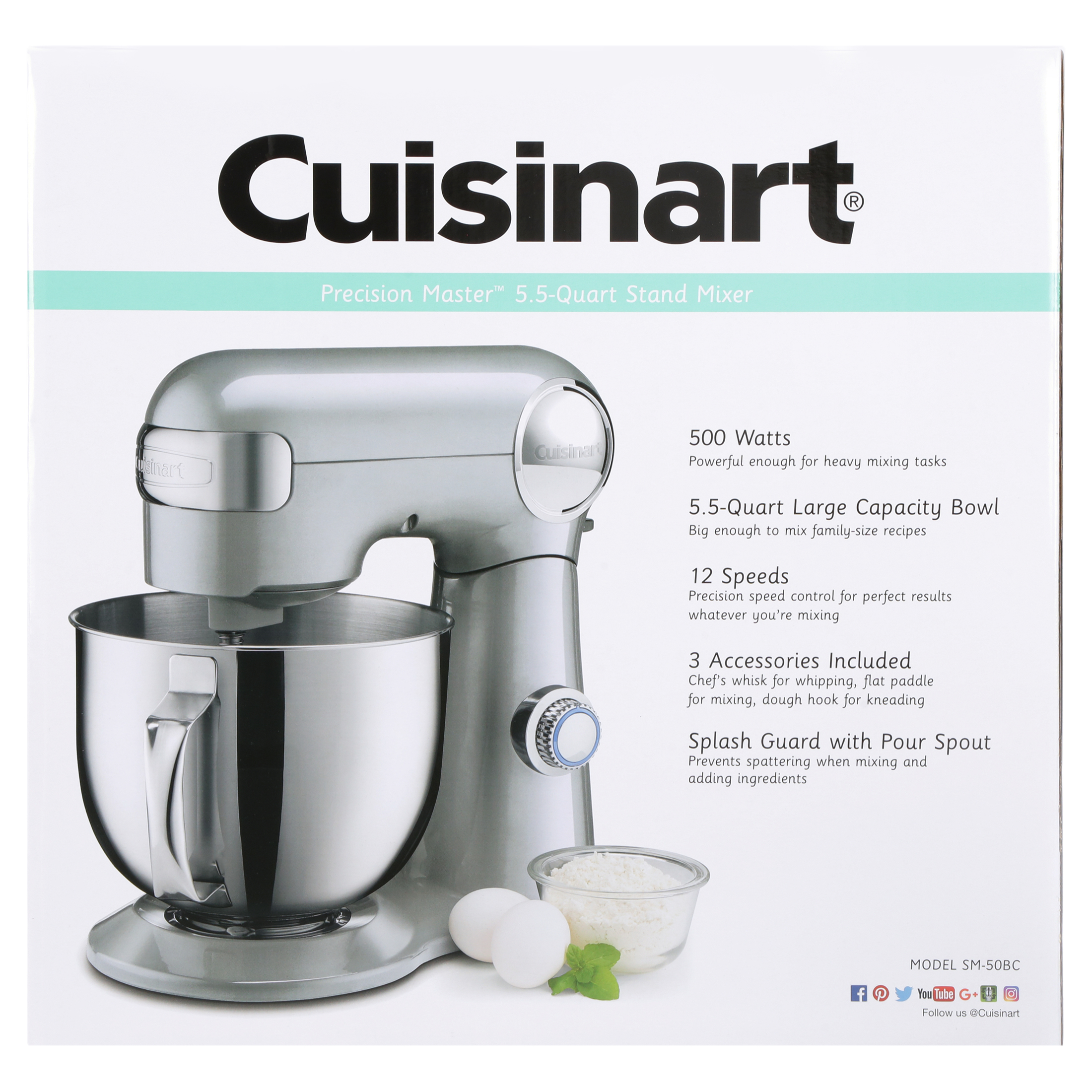 5.5-Quart Stand Mixer, Brushed Chrome