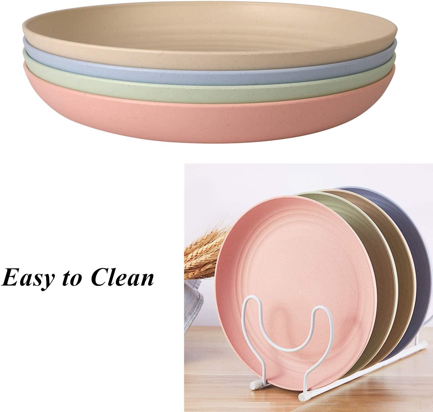 (Store Closing Sale) Wheat Straw Plate Lightweight Unbreakable Dinner Plate Set