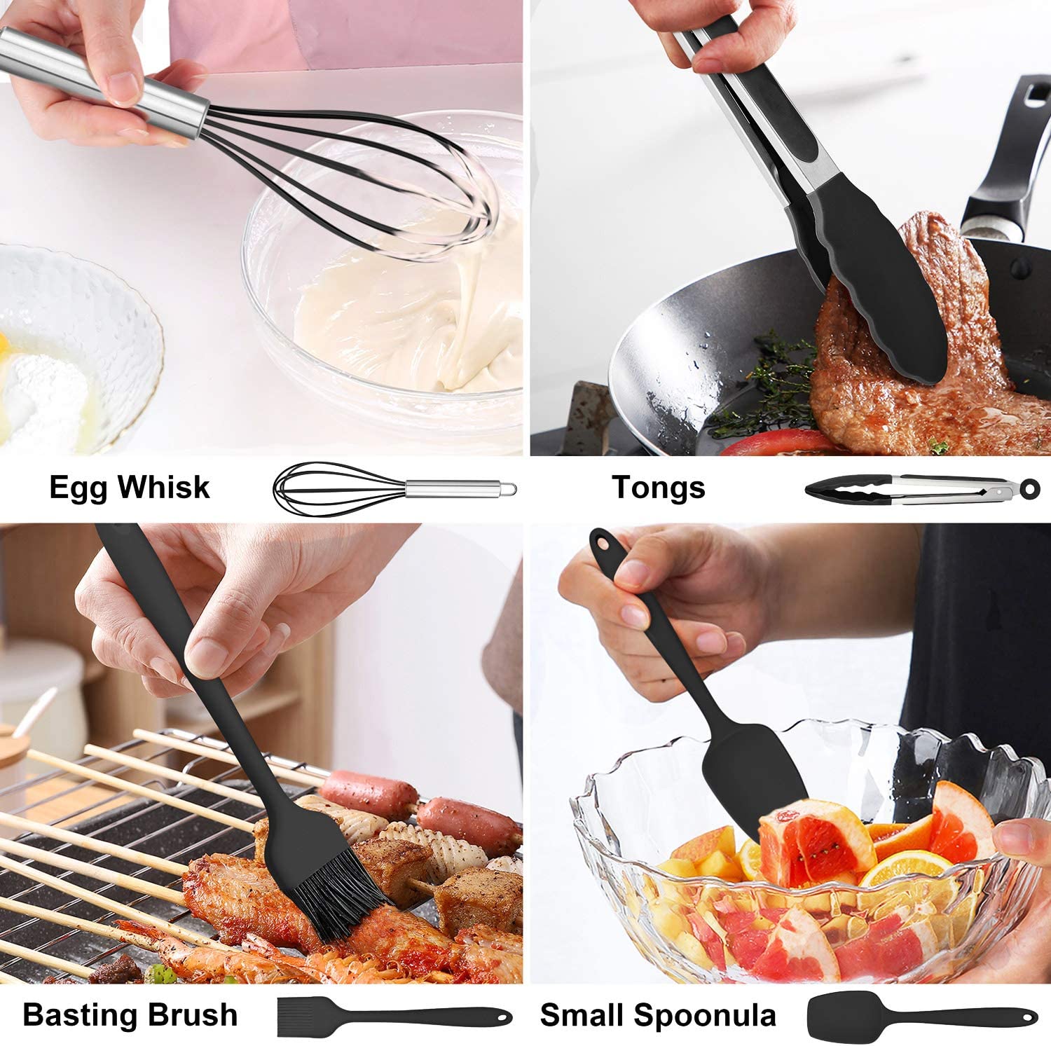 (Store Closing Sale) 14-piece cooking utensil set (with stand)