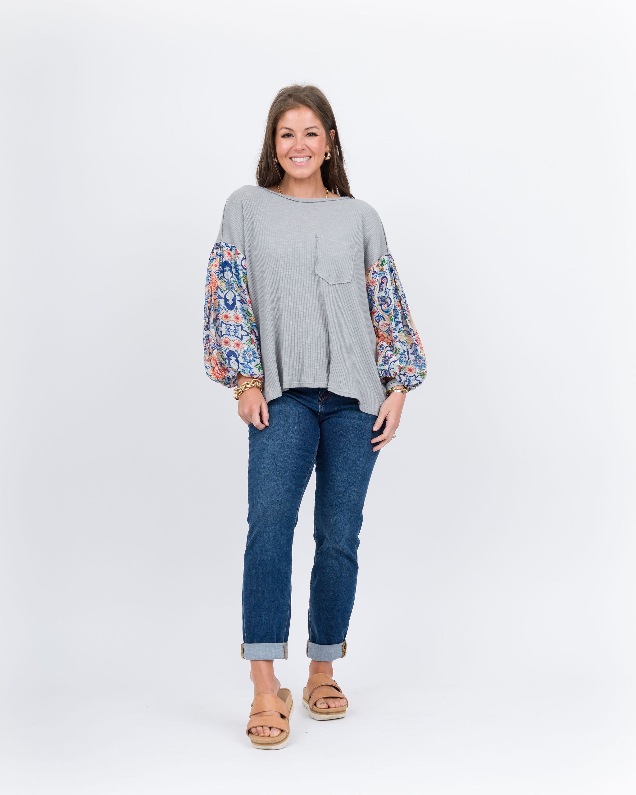 Emberly Top - Blue Gray