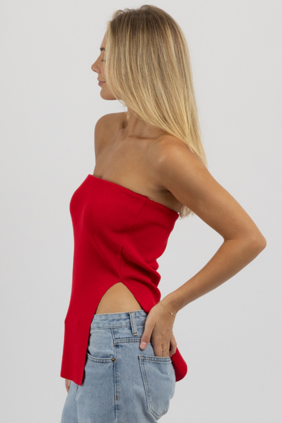 THE OLIVIA SCARLET TUBE TOP