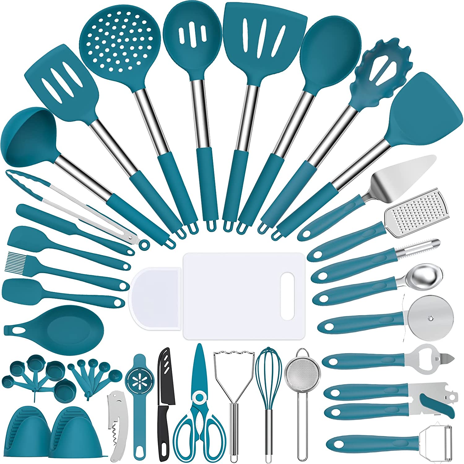 (Store Closing Sale) Silicone cooking tool set, chef 43 pieces heat-resistant kitchen tools