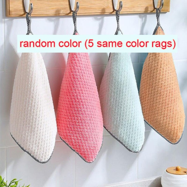 5pcs Household Kitchen Rags Gadgets