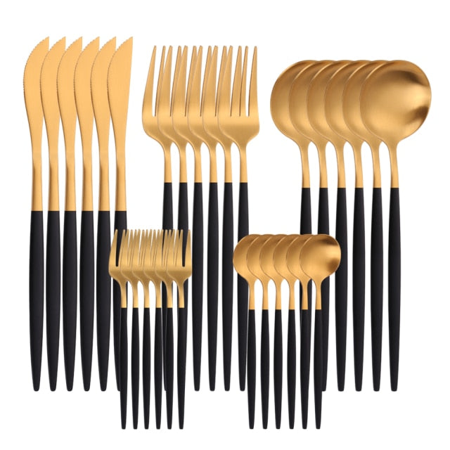 (Store Closing Sale) Gold Cutlery Set Stainless Steel