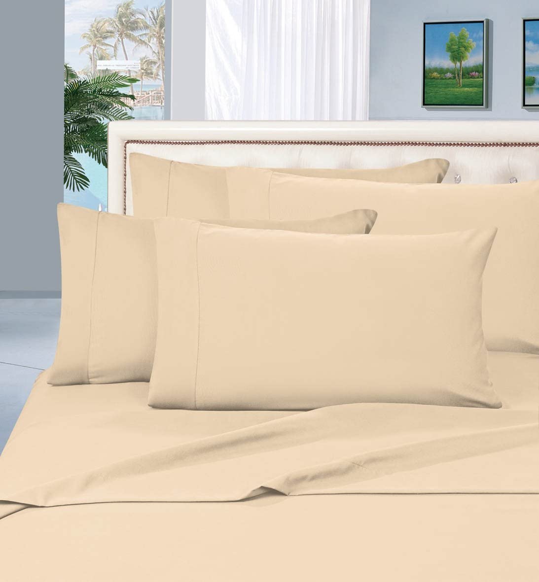 Wrinkle Resistant Luxury 6 pcs Bed Sheet Set 1500 Thread Count Egyptian Quality Silky Soft