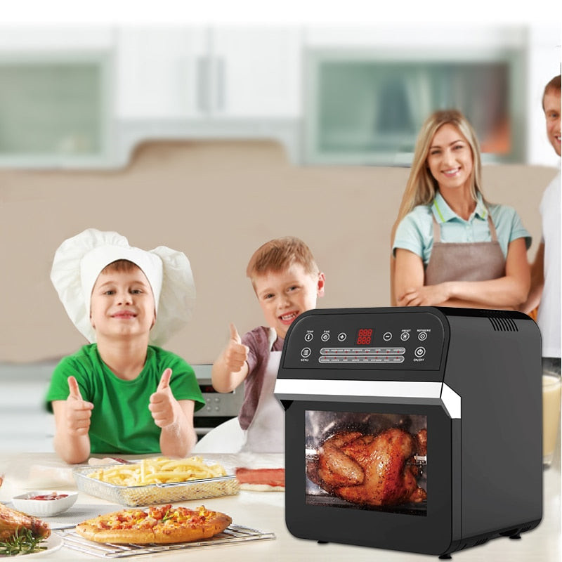 (Store Closing Sale) 12L Air Fryer Oven, 1600W Air Fryer Oven Toaster, Rotisserie And Dehydrator with LED Digital Touchscreen 16-In-1 Countertop Oven