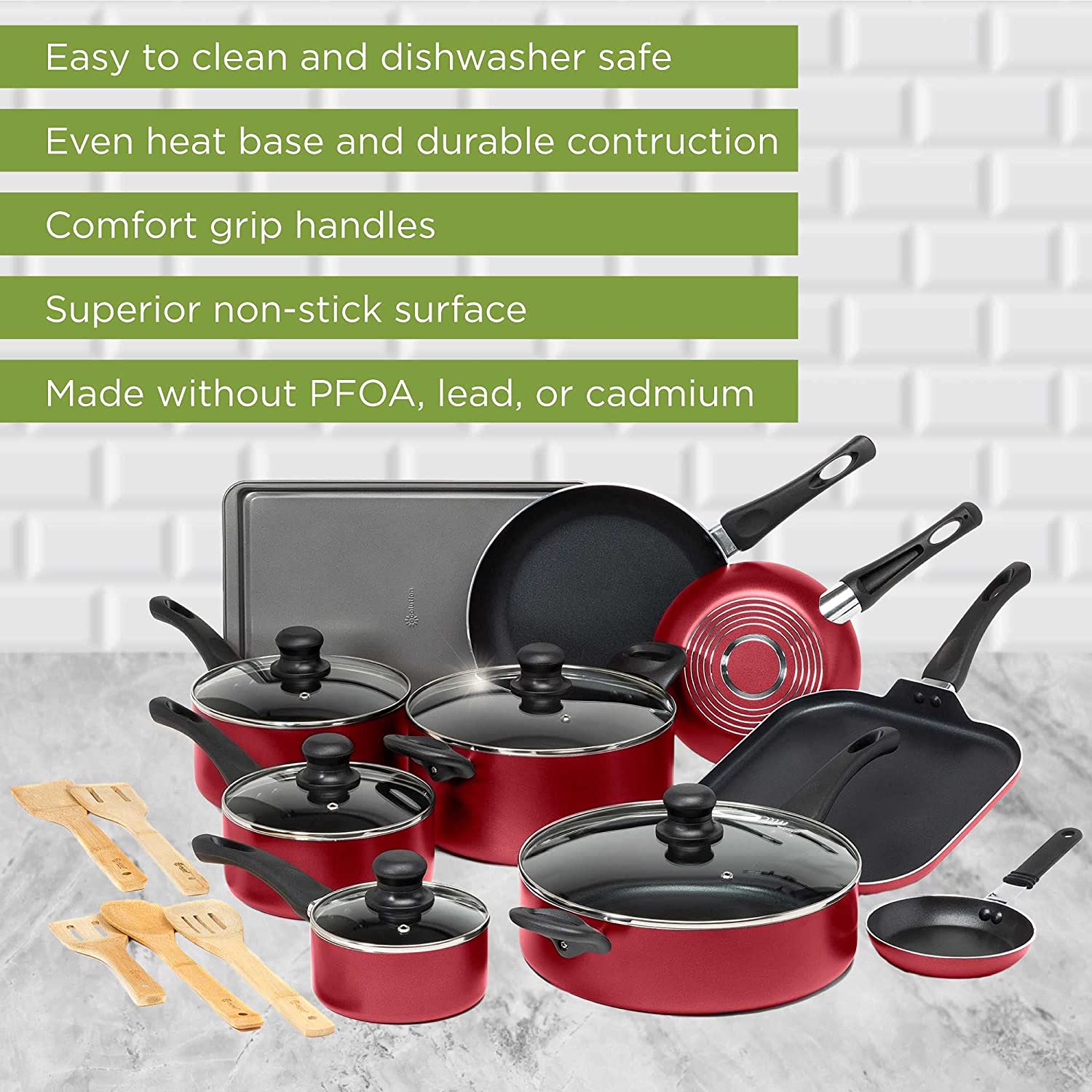 (Store Closing Sale) Nonstick Cookware Set  20-Piece