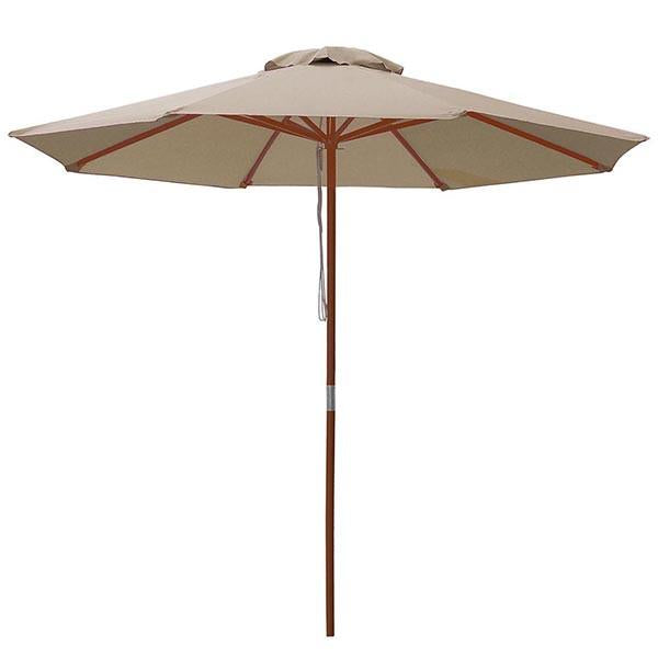 9ft Patio Wood Market Umbrella Multiple Colors