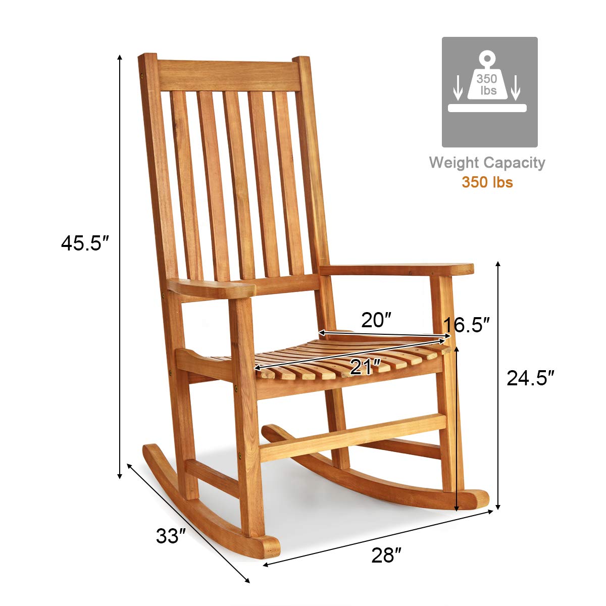 Comfortable wooden rocking chair