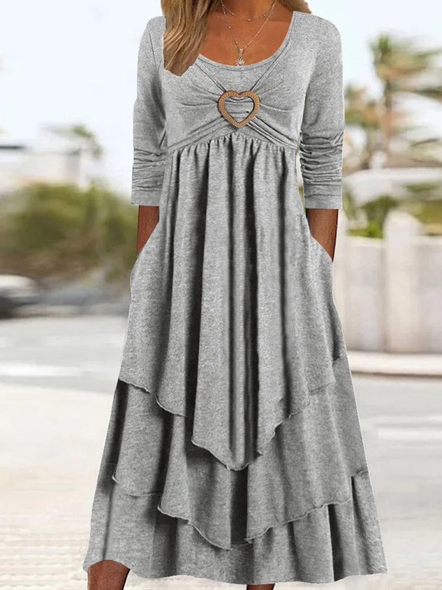 Casual Jersey Grommets Loose Dress