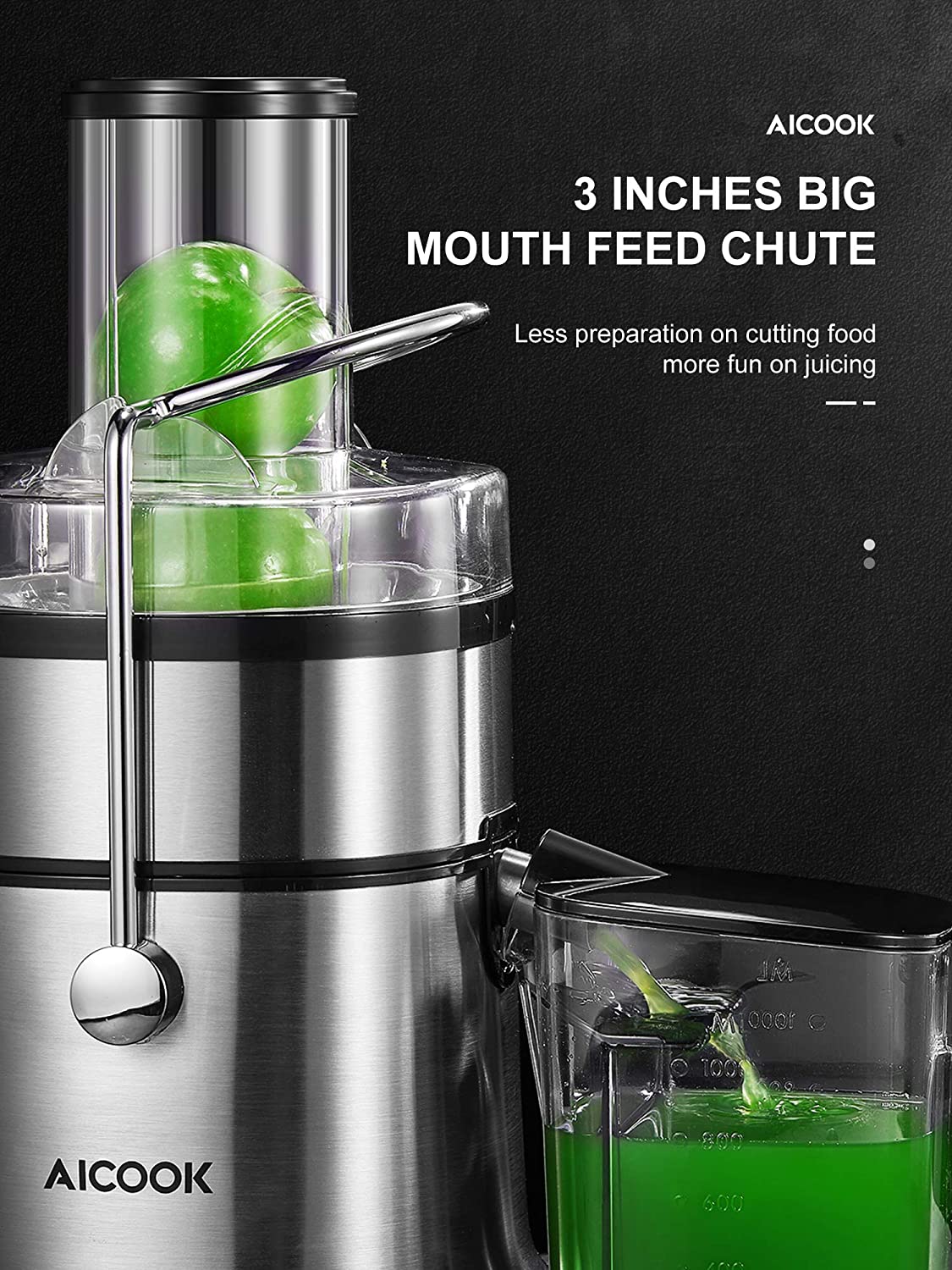 (Store Closing Sale) 850W Juice Extractor with 5 Settings, Wide Mouth 3