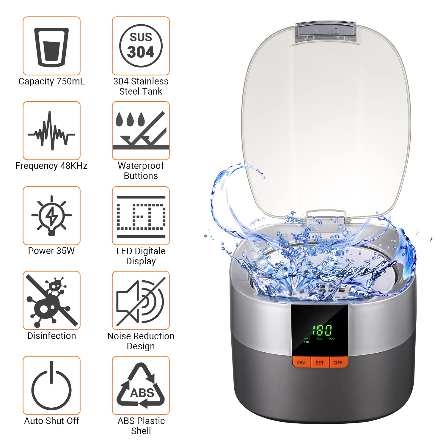 25.4oz Ultrasonic Cleaner MUC03