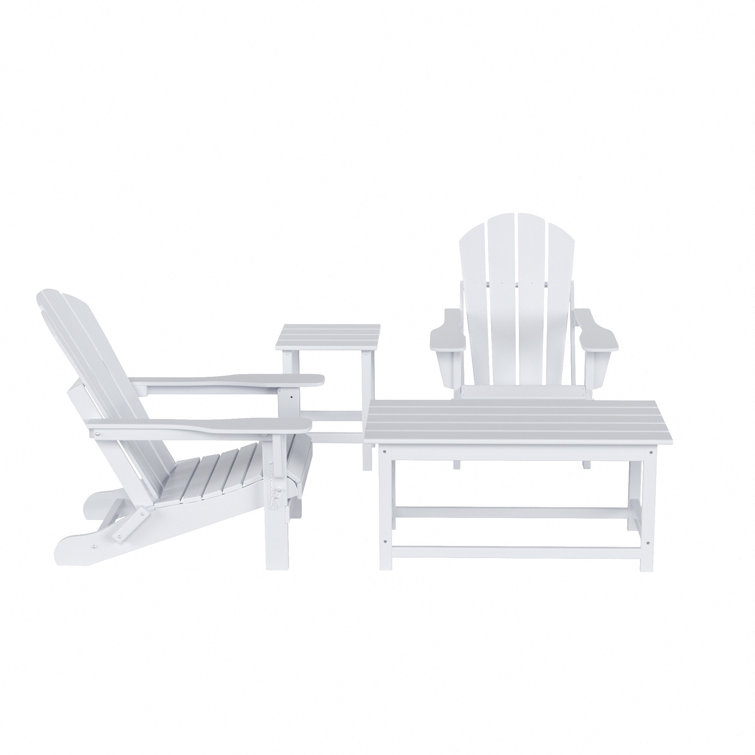 Kirkham Plastic Folding Adirondack Chair with Table