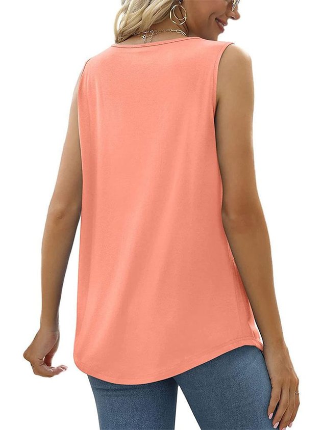 Square Neck Simple Tank Top