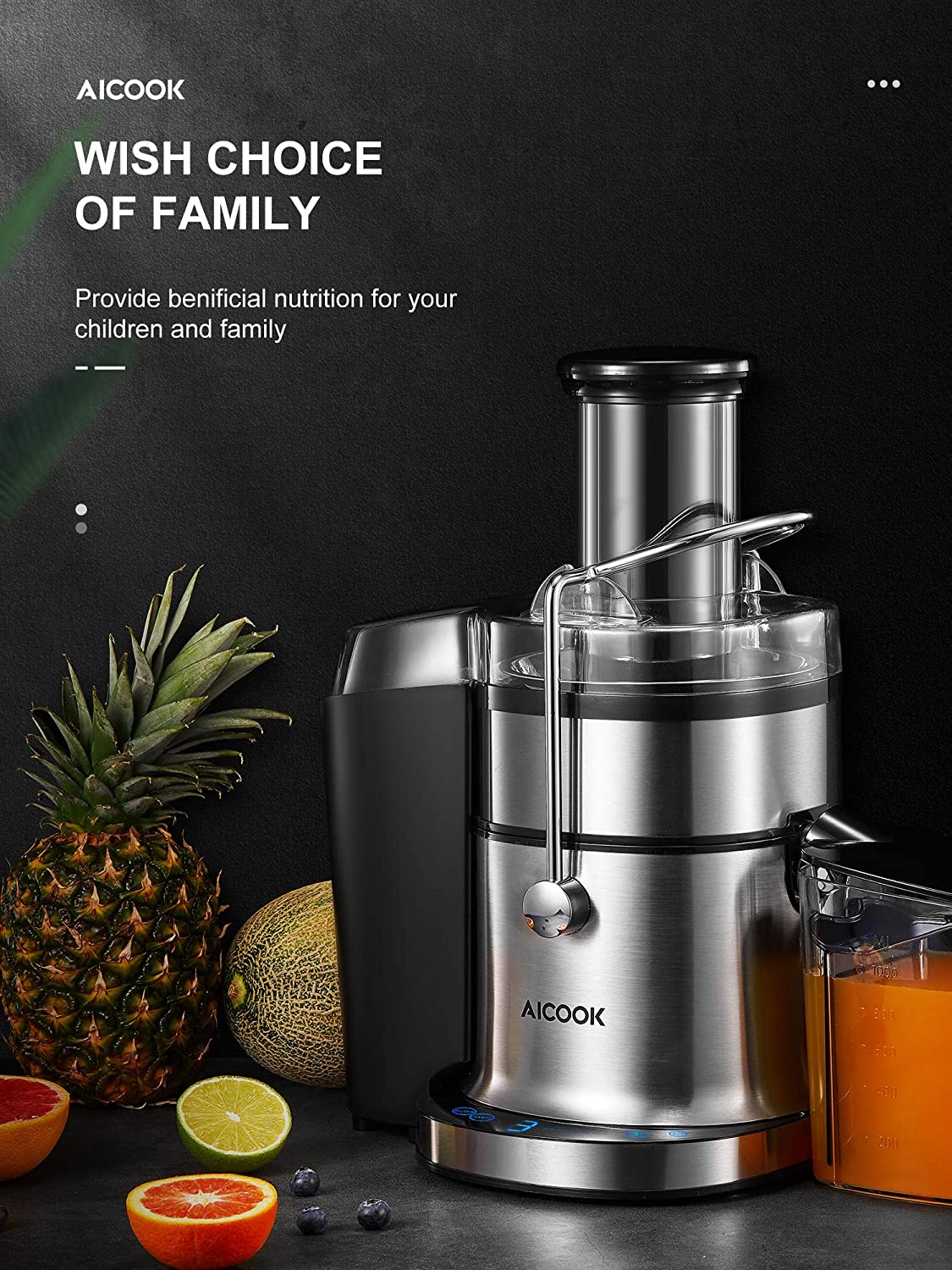 (Store Closing Sale) 850W Juice Extractor with 5 Settings, Wide Mouth 3