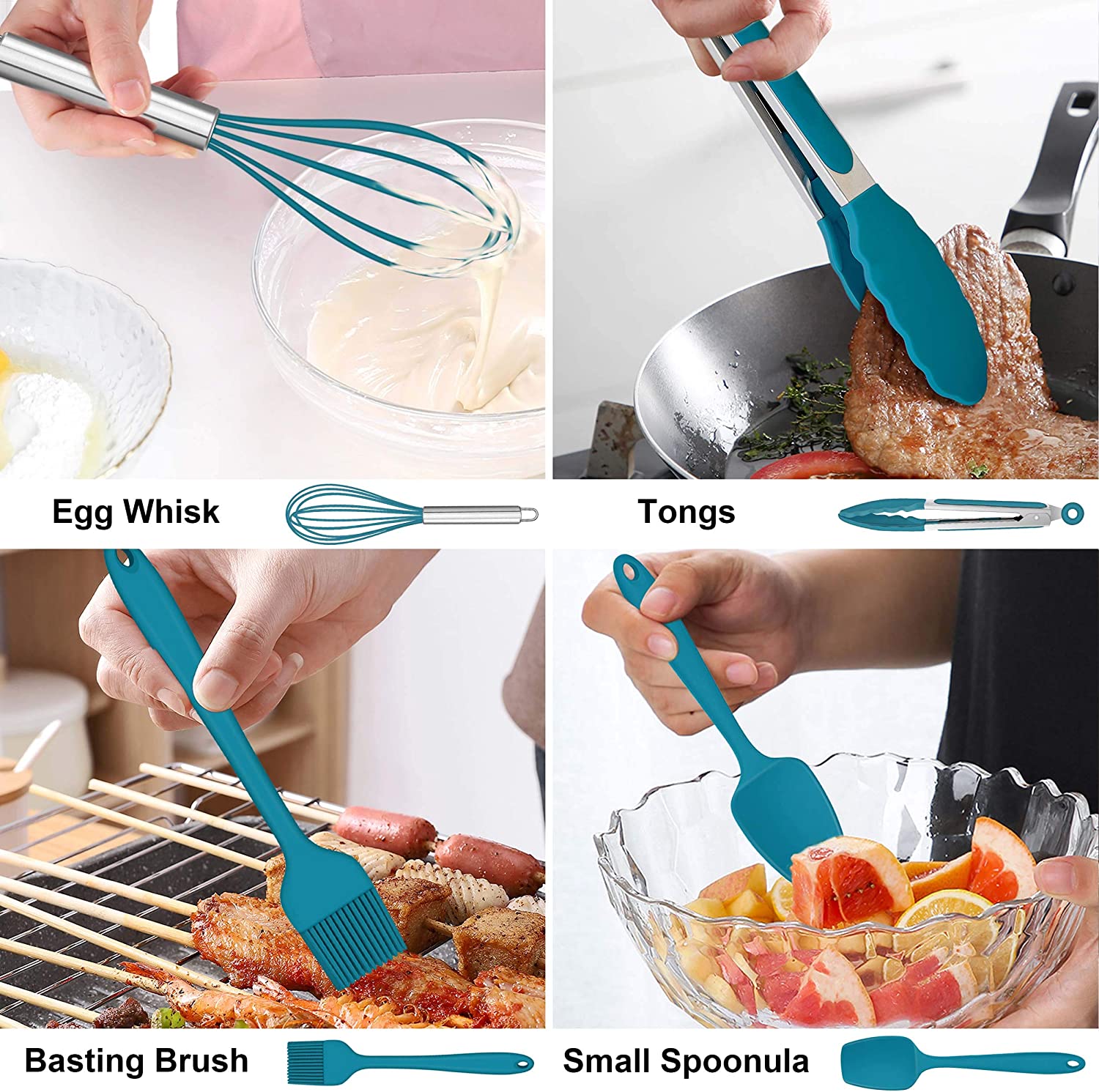 (Store Closing Sale) 14-piece cooking utensil set (with stand)