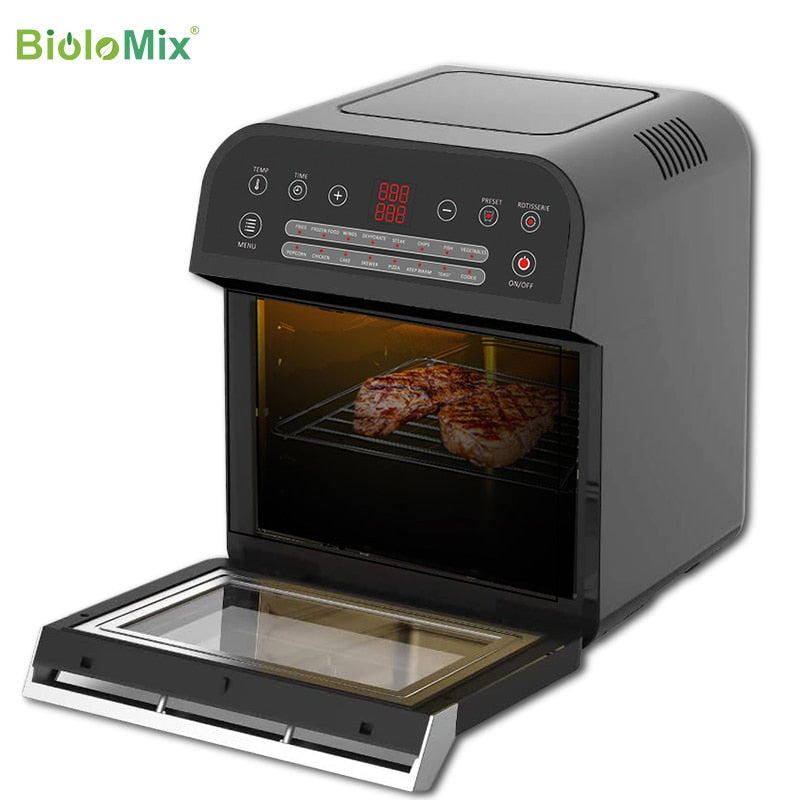 (Store Closing Sale) 12L Air Fryer Oven, 1600W Air Fryer Oven Toaster, Rotisserie And Dehydrator with LED Digital Touchscreen 16-In-1 Countertop Oven