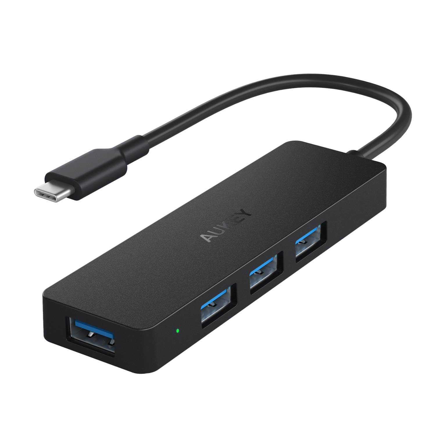 AUKEY CBC64 USB C Hub Ultra Slim with 4 USB 3.0 Data Ports Black