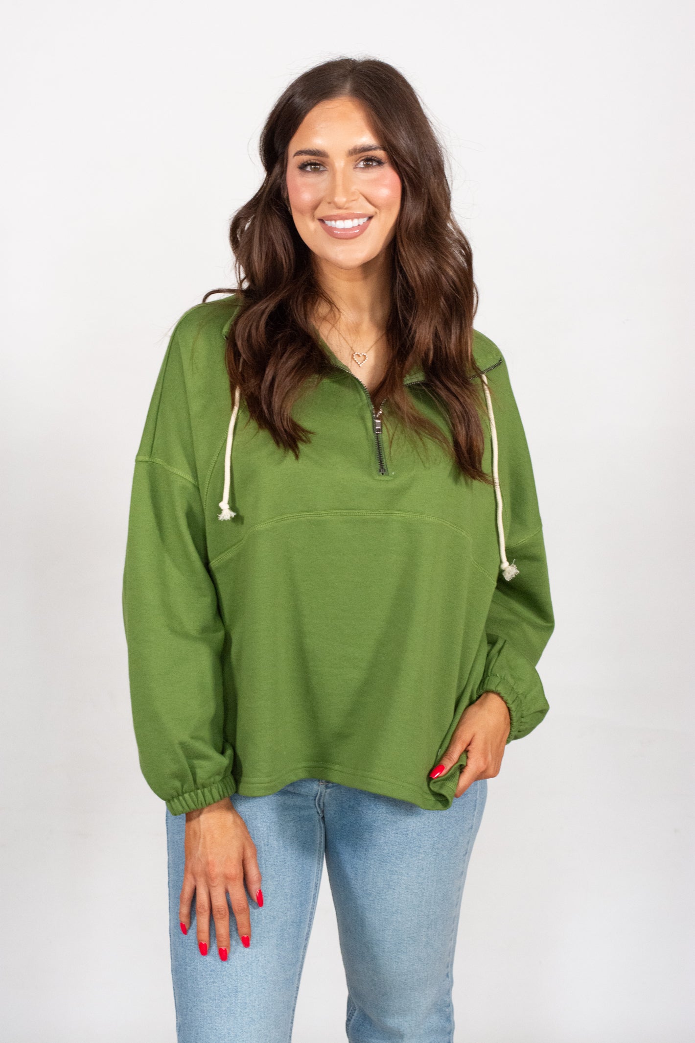 Always Direct Green Half Zip Pullover