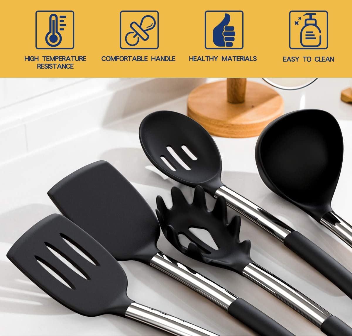 (Store Closing Sale) Silicone cooking utensils set