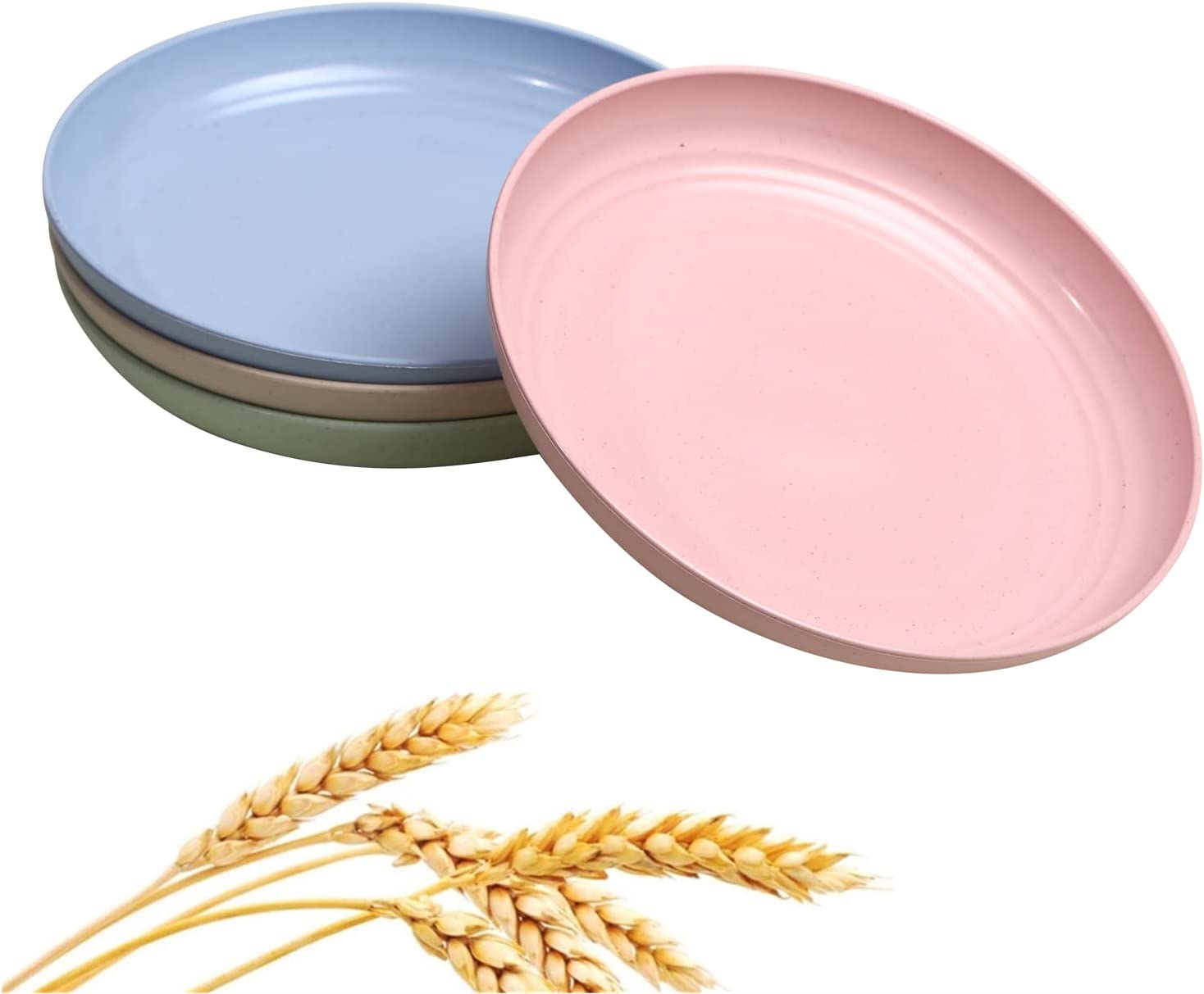 (Store Closing Sale) Wheat Straw Plate Lightweight Unbreakable Dinner Plate Set