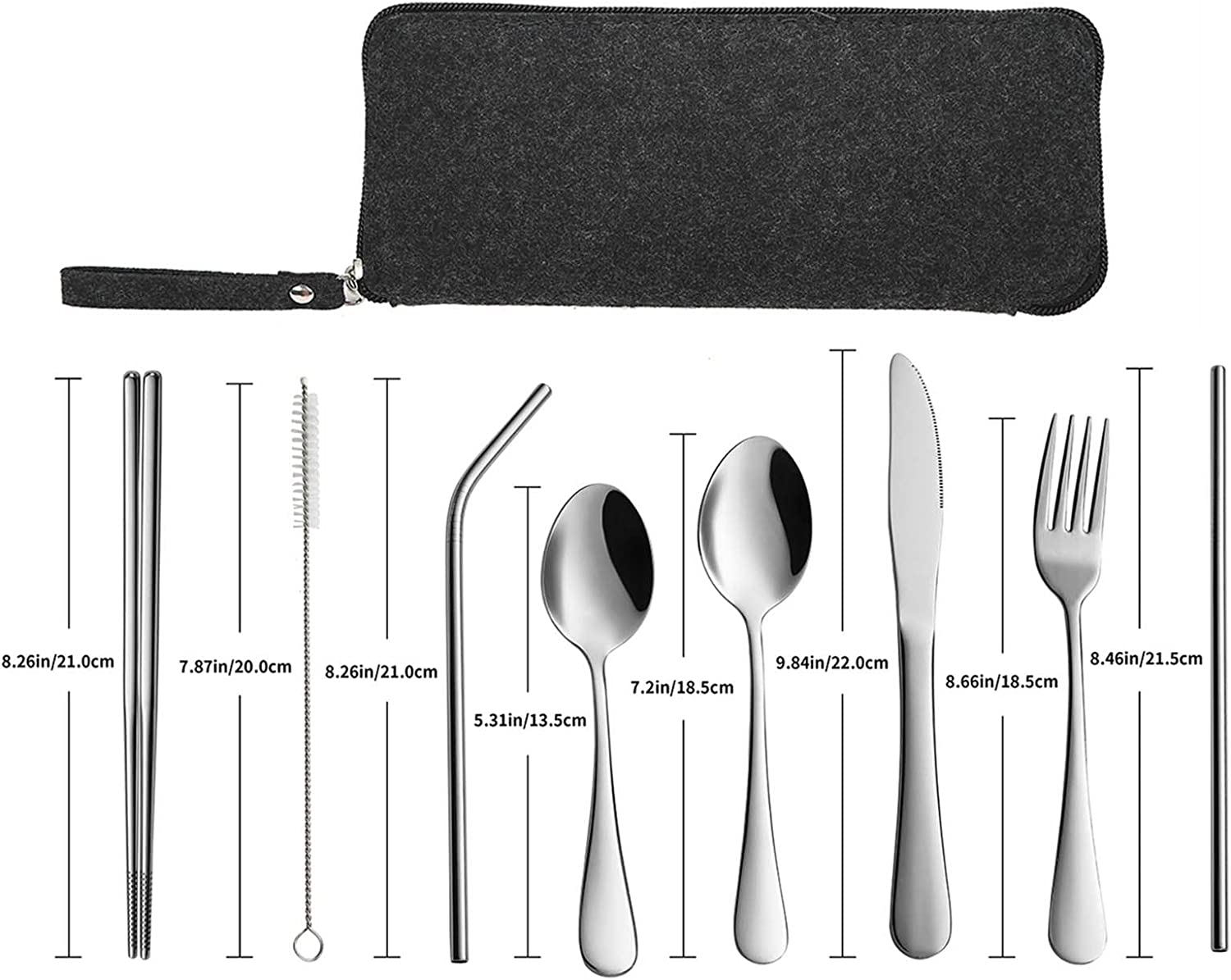 (Store Closing Sale) Portable travel cutlery, reusable silverware