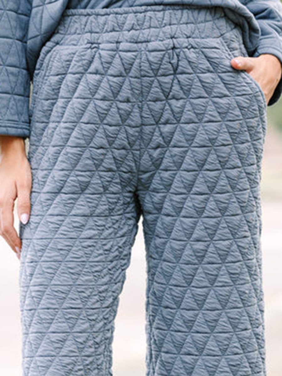 Denim Blue Quilted Pants