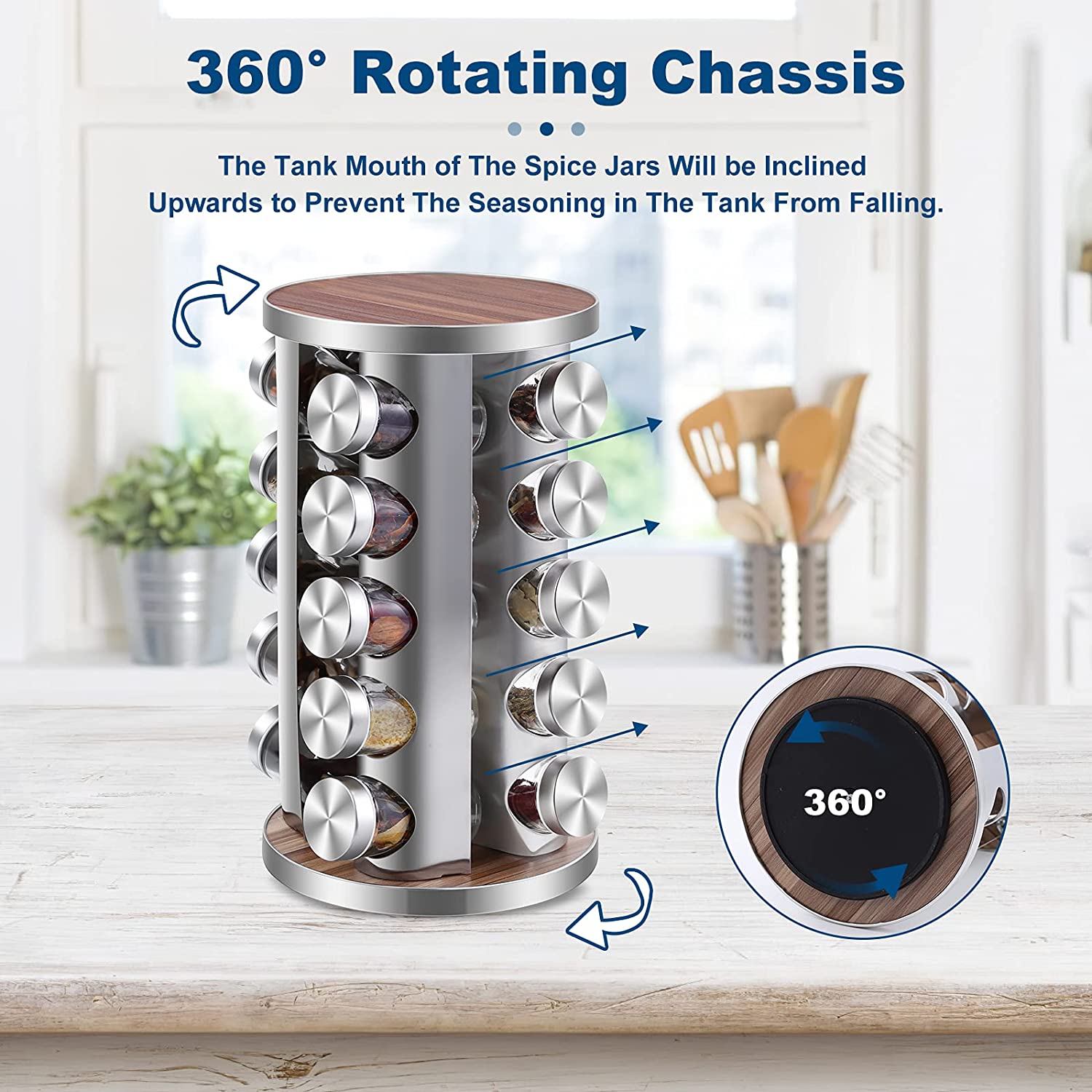 (Store Closing Sale) Cabinet rotating spice rack, 20 cans of rotating spices