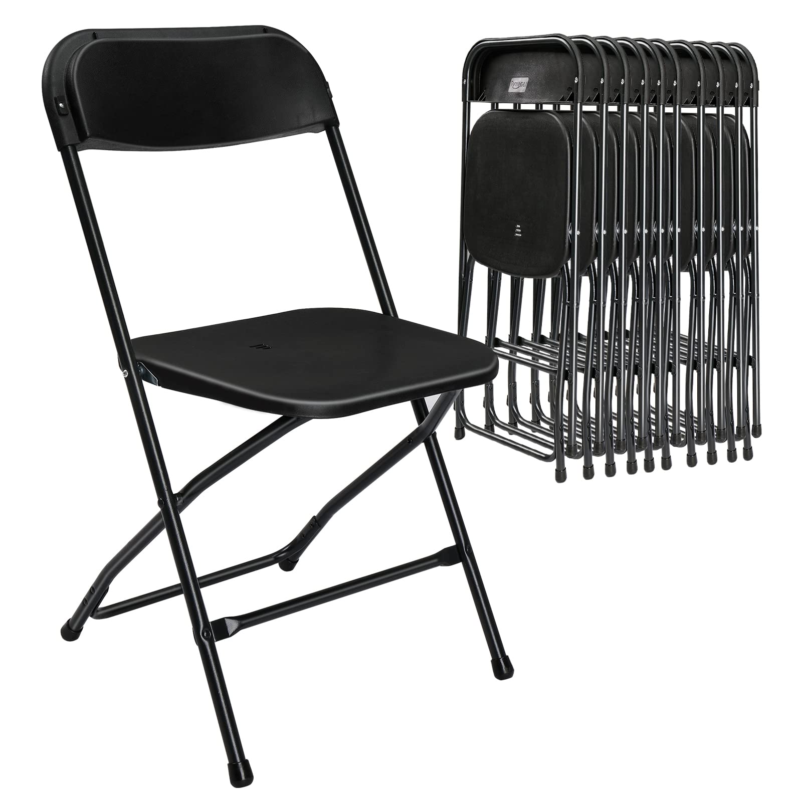 4/5/6/10/20/40 Pack Portable Plastic Folding Chair 350lb Stackable Commercial Seat with Steel Frame Party Chairs Black/White