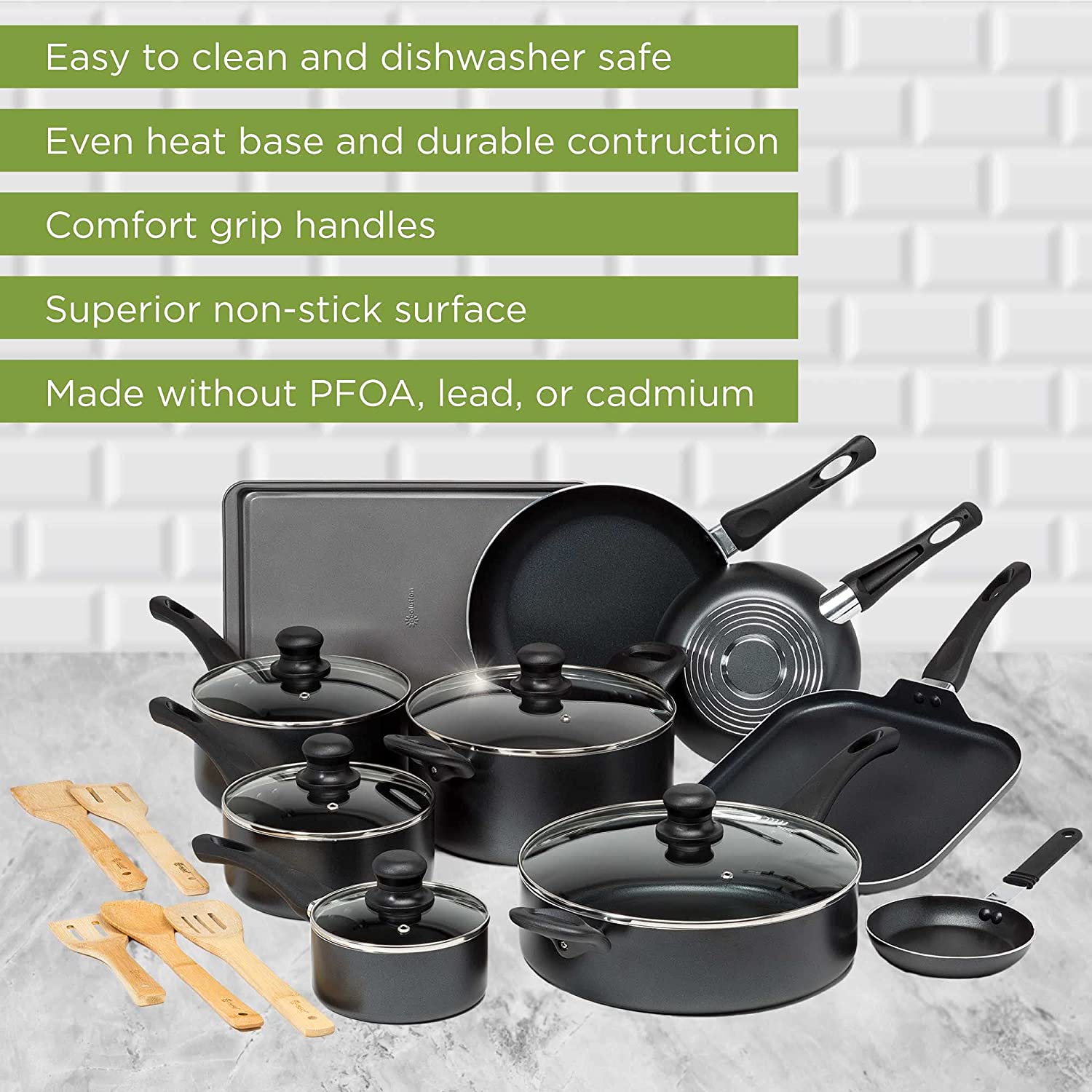 (Store Closing Sale) Nonstick Cookware Set  20-Piece