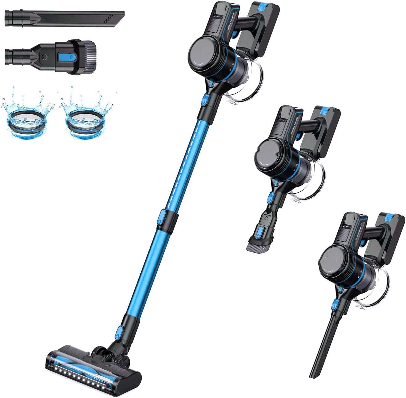 23Kpa 250W 4-in-1 Cordless Vacuum Cleaner with Advanced Cyclonic Technology