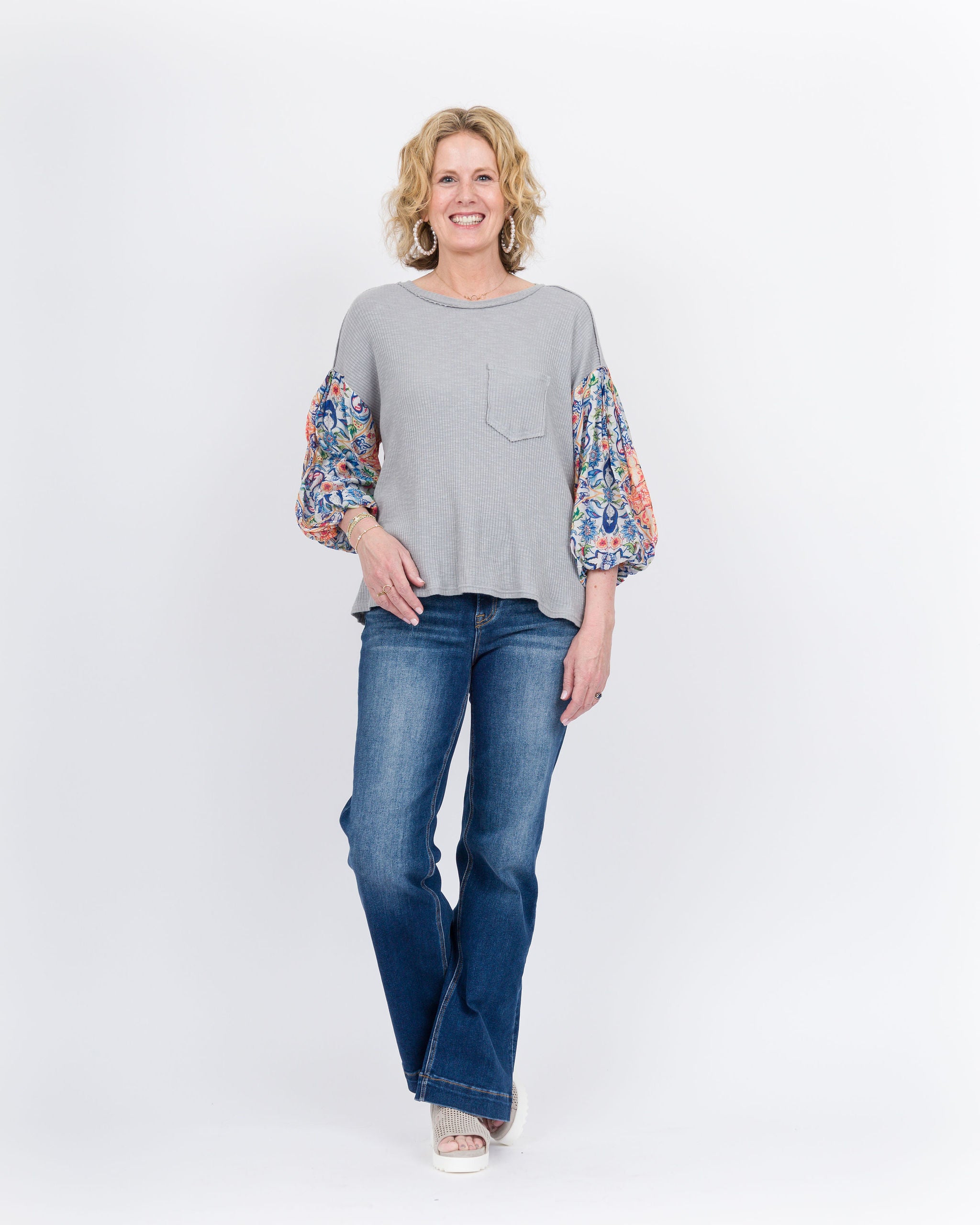 Emberly Top - Blue Gray