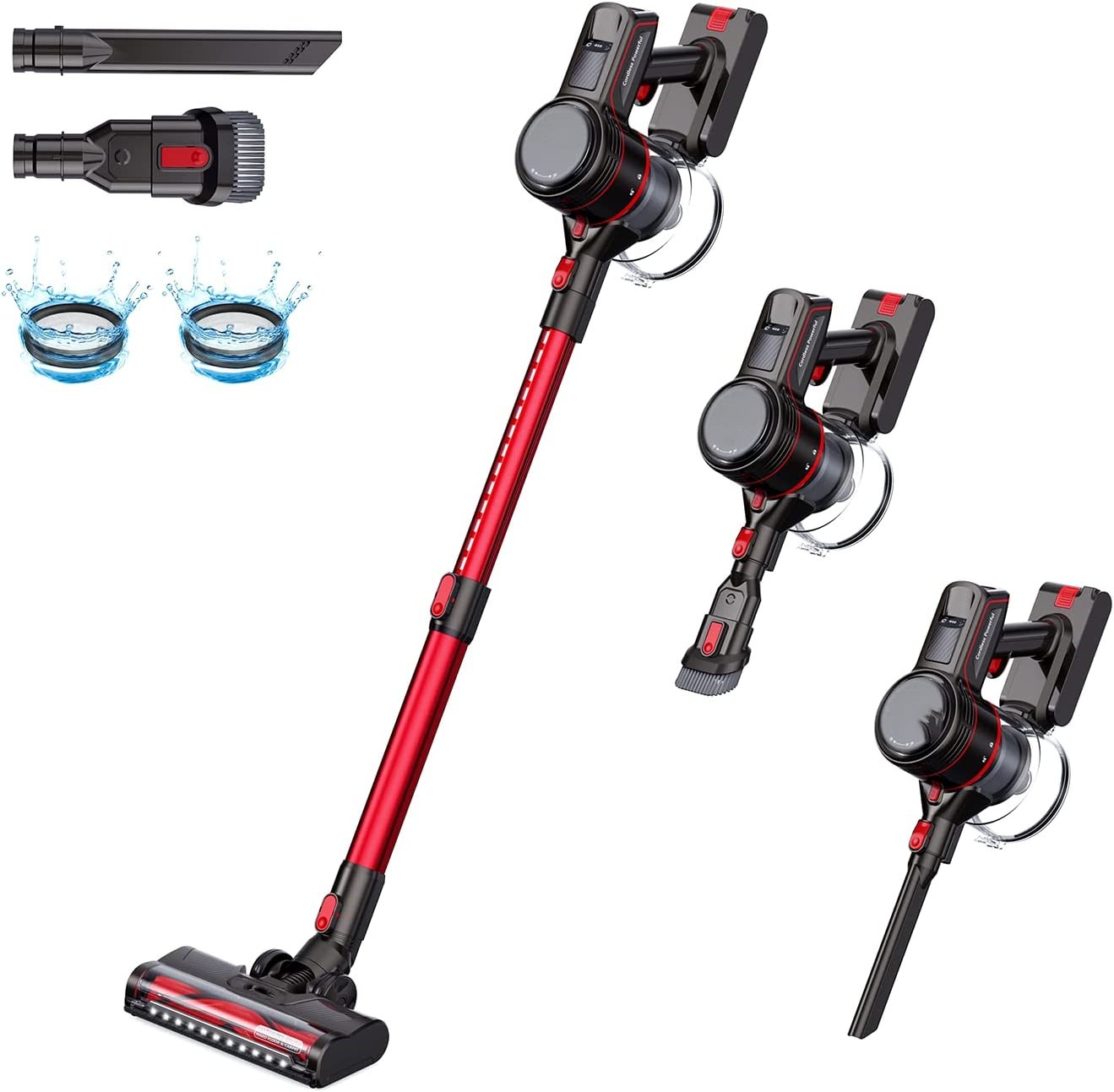 23Kpa 250W 4-in-1 Cordless Vacuum Cleaner with Advanced Cyclonic Technology