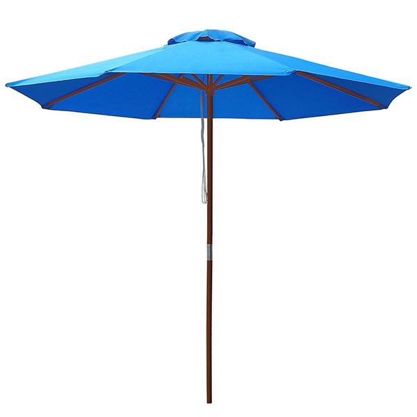 9ft Patio Wood Market Umbrella Multiple Colors