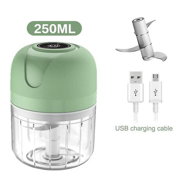 100/250ml Electric Mini USB Garlic Masher Wireless Garlic Grinder Press Mincer Vegetable Chili Meat Grinder Food Chopper Kitchen Tools